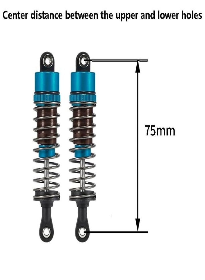 YSKMLOLP 1/10 RC Cars Oil Leakproof Shocks,2Pcs Adjustable Oil Filled Shocks 52mm-120mm for 1/10 RC Buggy Truggy On Road Touring Drift Cars Monster Trucks Upgrade Parts (2pcs 75mm blue) - Image 2
